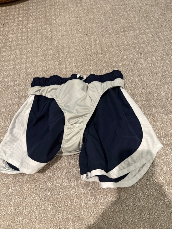 Nike Women's Navy Athletic Shorts with White Trim and Yellow 'M' Logo - Picture 5 of 5